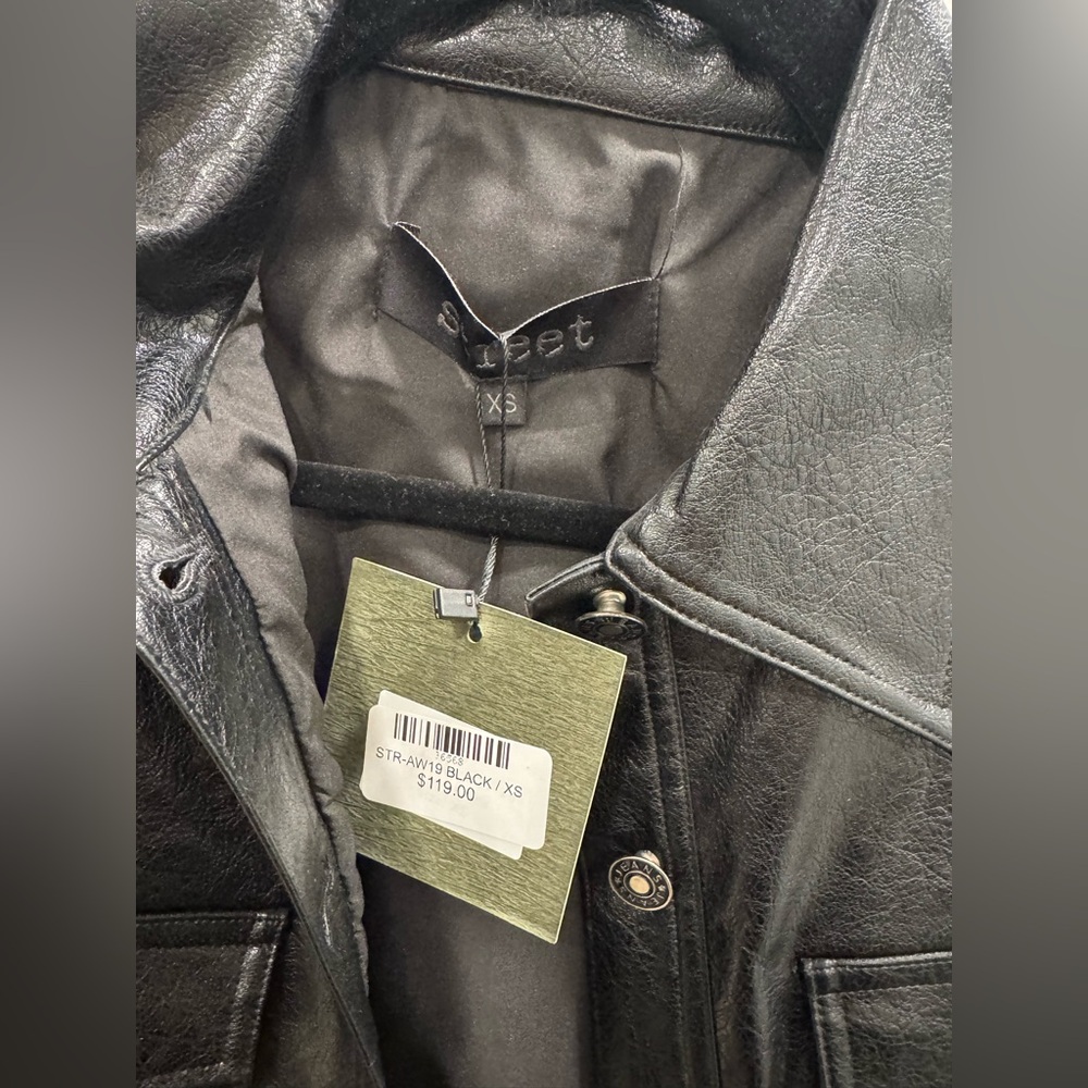 Brand new black pleather bomber jacket and perfect condition!!